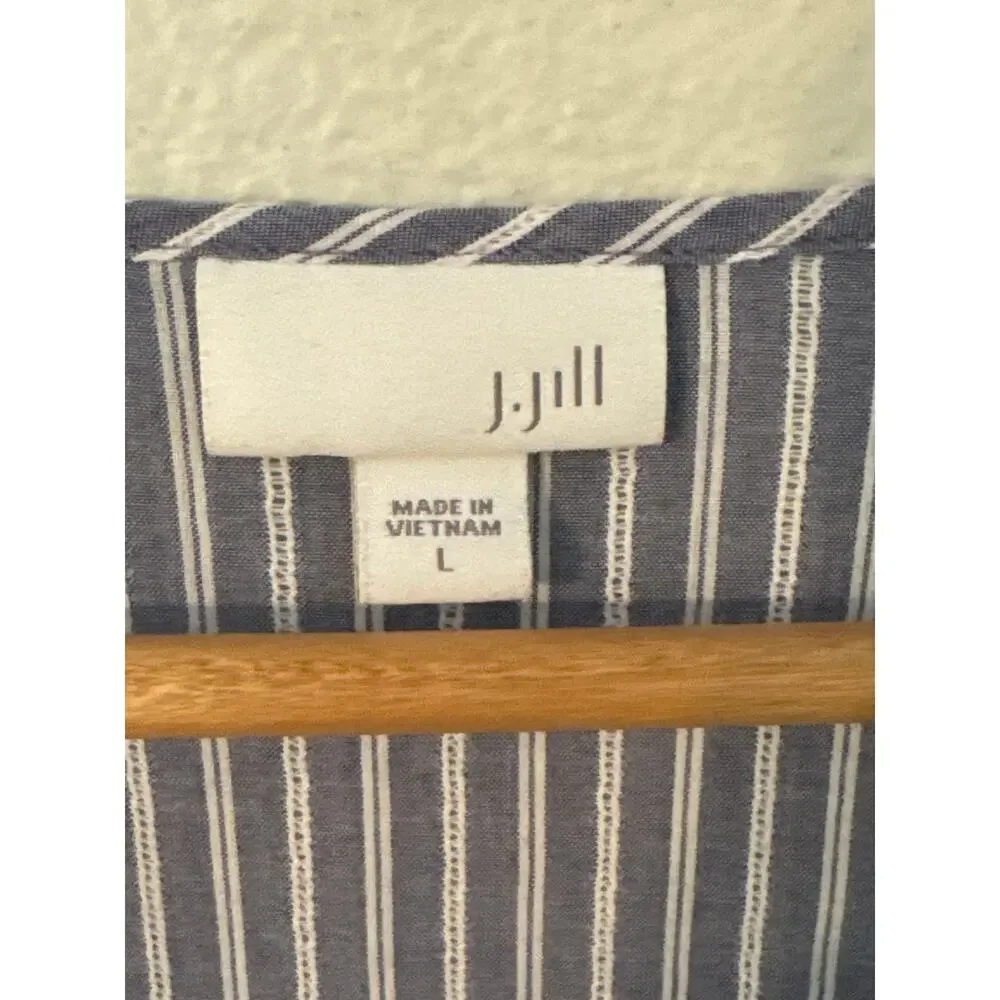 J.Jill Striped Cotton Boho Peasant Style Top - Picture 6 of 10